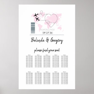 Hochzeitskarte für den Boarding des Zielortes Poster