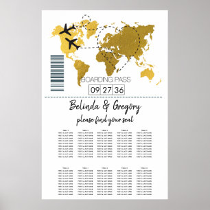 Hochzeitskarte für den Boarding des Zielortes Poster