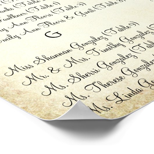 Hochzeitskarte für den Rotherz-Damast Poster (Ecke)