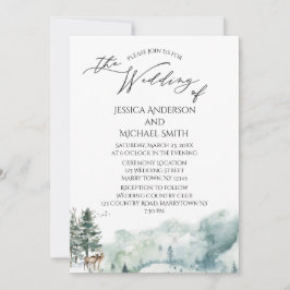 Hochzeitskarte für den Wald von Watercolor Einladung