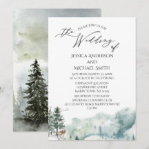 Hochzeitskarte für den Wald von Watercolor