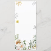 Hochzeitskarte für den Winterweißen Pinienwald Menükarte (Rückseite)