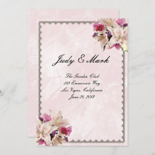 Hochzeitskarte für die Hochzeitskarte "White Lly F Einladung