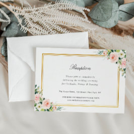 Hochzeitskarte für die Hochzeitsreise mit rosa Blu RSVP Karte