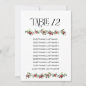 Hochzeitskarte für die Holly-Tischnummer (Vorderseite)