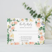 Hochzeitskarte für die Rose RSVP Karte (Stehend Vorderseite)