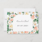 Hochzeitskarte für die Rose RSVP Karte (Rückseite)