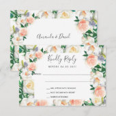 Hochzeitskarte für die Rose RSVP Karte (Vorne/Hinten)