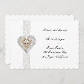 Hochzeitskarte für Einhorn und Spitzen Einladung (Vorne/Hinten)