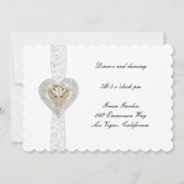 Hochzeitskarte für Einhorn und Spitzen Einladung