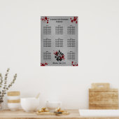 Hochzeitskarte für elegante Damassohle Poster (Küche)