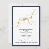 Hochzeitskarte für Elegante Marine und Gold Streif Einladung (Vorderseite)