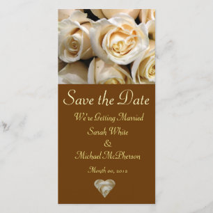 Hochzeitskarte für Elfenbein-Rose Save The Date