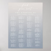 Hochzeitskarte für Elfenbein und Blaues Alphabetis Poster (Vorne)