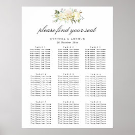 Hochzeitskarte für Elfenbeinblumen Poster