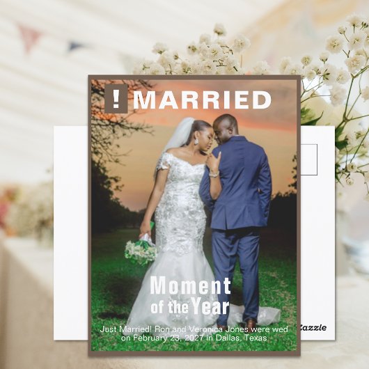 Hochzeitskarte für Foto Fun Magazine Cover Postkarte