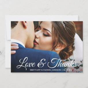 Hochzeitskarte für Foto Liebe & Dankbride & Groom Dankeskarte