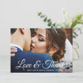 Hochzeitskarte für Foto Liebe & Dankbride & Groom Dankeskarte (Stehend Vorderseite)