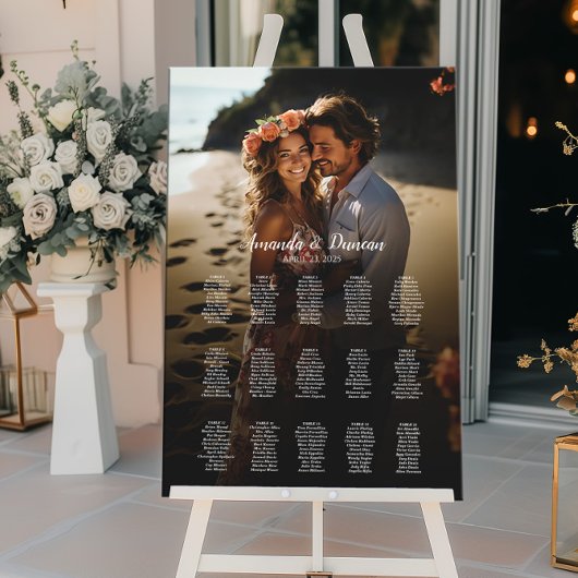 Hochzeitskarte für Fotos, elegant 15 Tische Poster