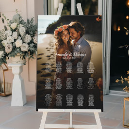 Hochzeitskarte für Fotos, elegant 15 Tische Poster