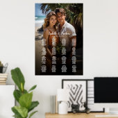 Hochzeitskarte für Fotos, elegant 16 Tische Poster (Heimbüro)