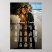 Hochzeitskarte für Fotos, elegant 18 Tische Poster (Vorne)