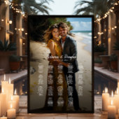 Hochzeitskarte für Fotos, elegant 18 Tische Poster