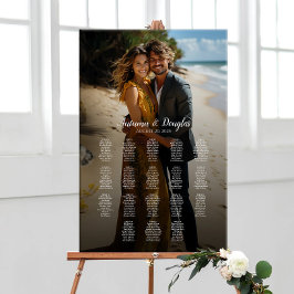 Hochzeitskarte für Fotos, elegant 18 Tische Poster