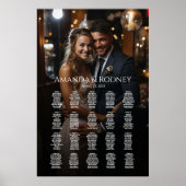 Hochzeitskarte für Fotos, elegant 20 Tische Poster (Vorne)