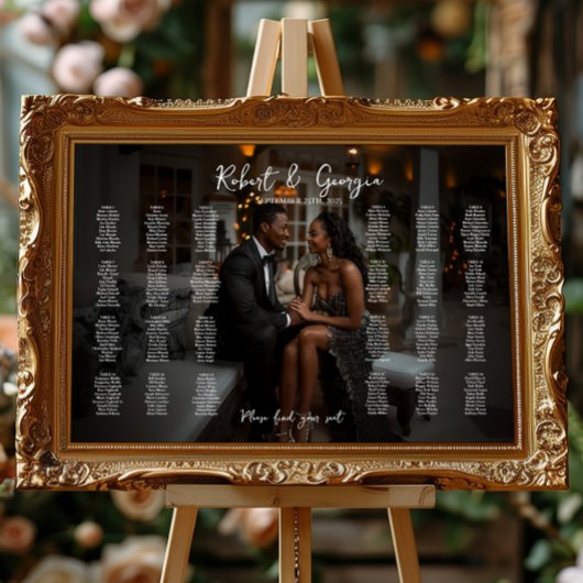 Hochzeitskarte für Fotos, elegant 24 Tische Poster