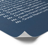 Hochzeitskarte für Gold Gipskraut Navy Poster (Ecke)