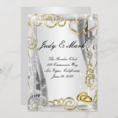 Hochzeitskarte für Gold Menükarte (Vorne/Hinten)