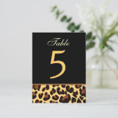 Hochzeitskarte für Gold und Black Leopard - Tischn Postkarte (Stehend Vorderseite)