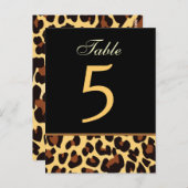 Hochzeitskarte für Gold und Black Leopard - Tischn Postkarte (Vorne/Hinten)