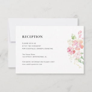 Hochzeitskarte für Gold und Rosa RSVP Karte