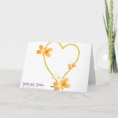 Hochzeitskarte für goldenes Herz und Schmetterling Karte (Rückseite)