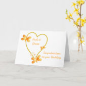 Hochzeitskarte für goldenes Herz und Schmetterling Karte (Gelbe Blume)