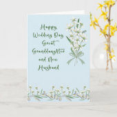 Hochzeitskarte für Große Enkeltochter & Ehemann Karte (Gelbe Blume)