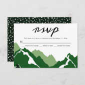 Hochzeitskarte für Grüne Berge RSVP Karte (Vorne/Hinten)