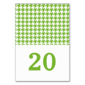 Hochzeitskarte für grünes Hahnentrittmuster Tischnummer (Vorderseite)