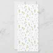 Hochzeitskarte für hellblaue Frühlingsblumen (Rückseite)