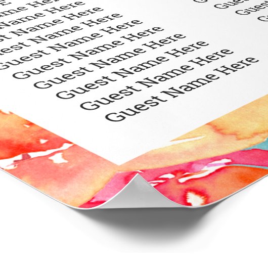 Hochzeitskarte für helle Sommerblumen Poster (Ecke)