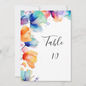 Hochzeitskarte für helle Tischnummer (Vorderseite)