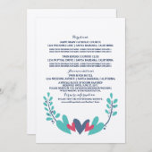 Hochzeitskarte für Herz und Reben Einladung (Vorne/Hinten)