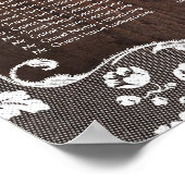 Hochzeitskarte für Holz und Spitzen Poster (Ecke)