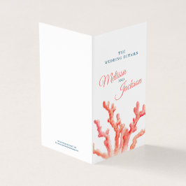 Hochzeitskarte für Korallen und Details Karte