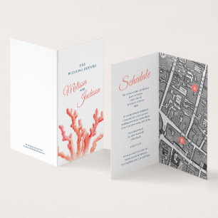 Hochzeitskarte für Korallen und Details Karte