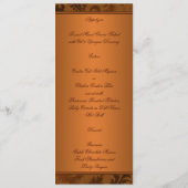 Hochzeitskarte für Kupfer und braune Damaskus Menükarte (Rückseite)