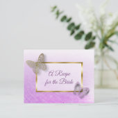 Hochzeitskarte für Lavendel und Goldschmetterlinge Postkarte (Stehend Vorderseite)