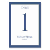 Hochzeitskarte für leichte Navy-Blue-Border-Tischn Tischnummer (Vorderseite)